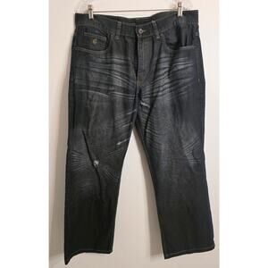 Rocawear Mens Classicc Fit Blue Jeans 38" Waist 28" Inseam 100% Cotton Dark Wash